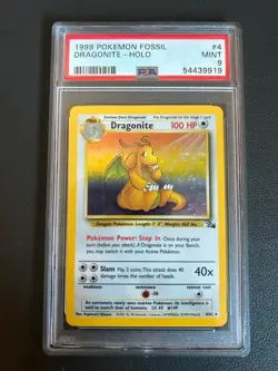 Dragonite Holo 4/62 Fossil Unlimited PSA 9 Mint Pokemon Card - UK Seller - Image 1