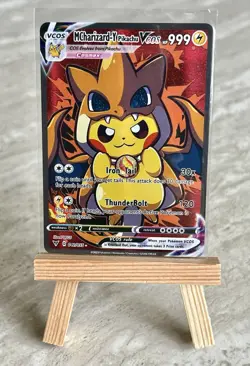 Pokemon Non-TCG MCharizard-Y Pikachu VCOS Holo Fan Art - NM - Image 1