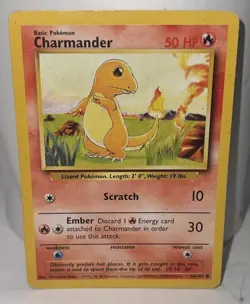 Pokemon TCG Charmander Base Set Shadowless Card 46/102 LP - Image 1