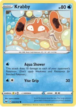 Pokemon Card ERROR: Krabby 042/202 Sword & Shield Base: Missing Red Ink - Image 2
