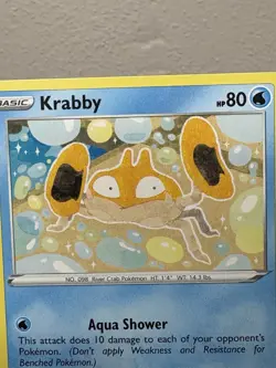 Pokemon Card ERROR: Krabby 042/202 Sword & Shield Base: Missing Red Ink - Image 3
