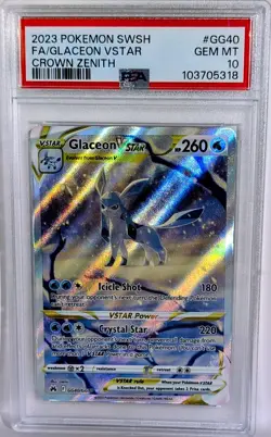 Pokemon Swsh GLACEON VSTAR Crown Zenith Full Art GG40/GG70 PSA 10 ?? GEM MINT - Image 1