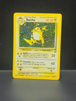 Raichu Holo Rare Swirl 2000 Pokemon Card TCG 16/130 Base Set 2 - Image 1