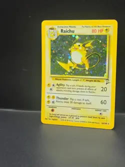 Raichu Holo Rare Swirl 2000 Pokemon Card TCG 16/130 Base Set 2 - Image 2