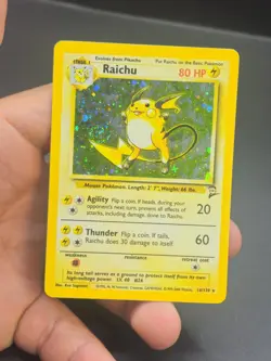 Raichu Holo Rare Swirl 2000 Pokemon Card TCG 16/130 Base Set 2 - Image 3