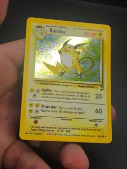 Raichu Holo Rare Swirl 2000 Pokemon Card TCG 16/130 Base Set 2 - Image 4