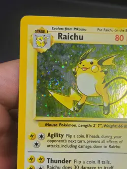 Raichu Holo Rare Swirl 2000 Pokemon Card TCG 16/130 Base Set 2 - Image 5