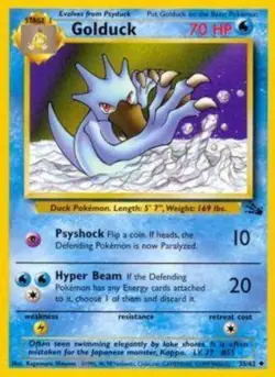 4x NM-Mint Golduck - 35/62 - Uncommon - Unlimited Edition Pokemon Fossil - Image 1