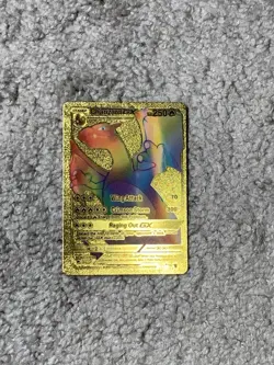 Pokemon Charizard GX HP250 Wing Attack Rainbow Gold Foil Fan Art Card NM - Image 1