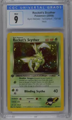 Rocket's Scyther Pokemon 2000 Gym Heroes 1st Edition 13/132 Holo CGC 9 Mint - Image 1
