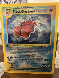 Lenticular Pokemon Card Poster. Thicc Pokemon. Blastoise, Charizard And Pikachu. - Image 1