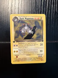 Dark Magneton 28/82 1st Edition Team Rocket Non-Holo Pokemon NM - Image 2