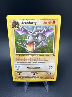 DAMAGED! Pokemon Aerodactyl 1/62 Fossil Unlimited Holo - Image 1