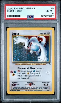 2000 Pokemon TCG Lugia Holo Neo Genesis 9/111 PSA 6 - Image 1