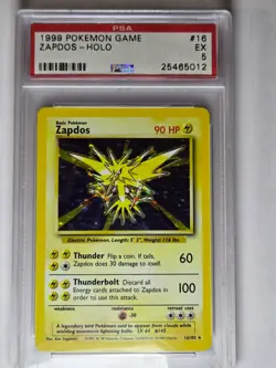 1999 Pokemon Base Set - Zapdos Holo 16-102 PSA 5 - Image 1