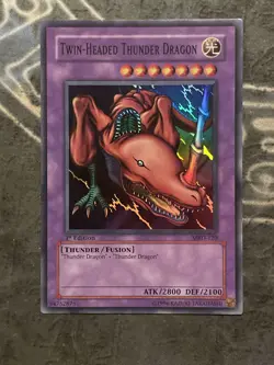 YUGIOH Twin-Headed Thunder Dragon : MRD-120 : SR 1st-ED NM (Asian-English) - Image 1