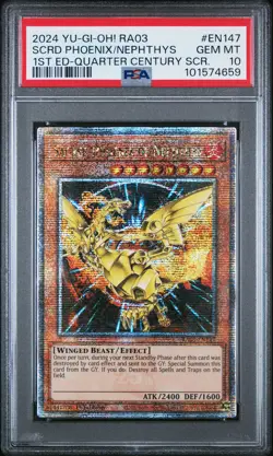 2024 YU-GI-OH! RA03-QUARTER CENTURY BONANZA SACRED PHOENIX OF NEPHTHYS PSA 10 - Image 1