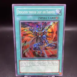 Yugioh! Dedication through Light and Darkness 1st Edition IOC-095 Super Rare LP - Image 1