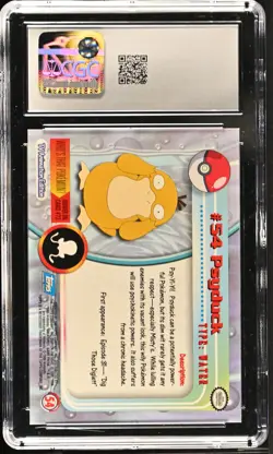 CGC 10 GEM MINT Psyduck 1999 Series 1 Topps 54 First Print Pokemon Card - Image 2