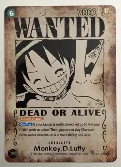Monkey D Luffy OP13-118 SP Wanted Poster Manga One Piece Card English Carrying O - Image 1