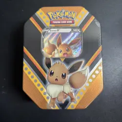 Nintendo Pokemon V Powers Tin Trading Card Game Eevee V - Eevee Tin 820650807794 - Image 1
