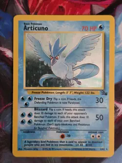 Articuno Holo Rare 2/62, 1999 Fossil WOTC Vintage Pokemon Card - Image 1