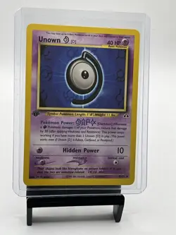 1x 1st Edition Unown D 47/75 Neo Discovery Pokemon Card EX - Image 1