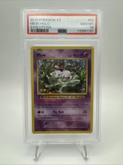 2016 Pokemon XY Evolutions Mew Holo Card 53/108 PSA 10 - Image 1