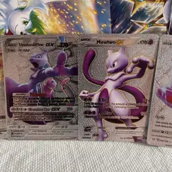 5 Mew + Mewtwo Combo Set | High Quality Pokemon Silver Foil Fan Art Cards NM - Image 3