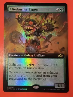 MTG, AETHERDRIFT: AFTERBURNER EXPERT, RARE, 0387, EXTENDED ART, FOIL FINISH - Image 1