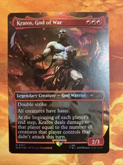 MTG Foil Borderless Kratos, God of War SLD: PlayStation: X God of War: Greek!! - Image 1