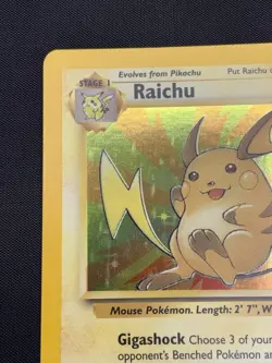 Pokemon TCG Raichu Fossil Holo Rare Card 14/62 Unlimited Vintage LP - Image 2