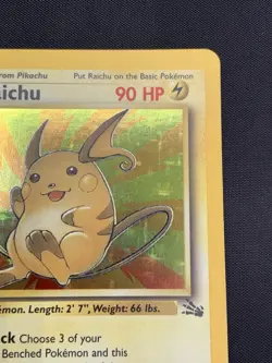 Pokemon TCG Raichu Fossil Holo Rare Card 14/62 Unlimited Vintage LP - Image 3