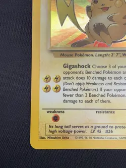Pokemon TCG Raichu Fossil Holo Rare Card 14/62 Unlimited Vintage LP - Image 4