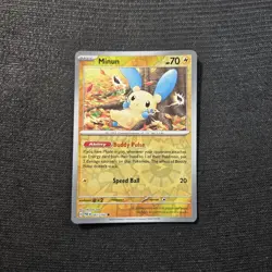 Pokemon TCG Paradox Rift Minun Reverse Holo Card 61/182 - Image 1
