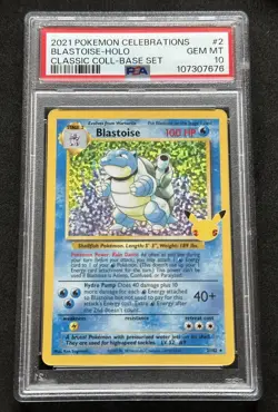 Blastoise 2/102 PSA 10 Pokemon Celebrations Classic Collection Holo Fast Ship - Image 1