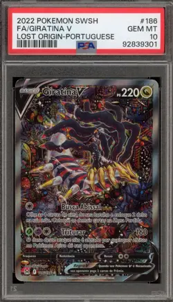 Pokemon Giratina V Lost Origin PORTUGUESE Full Alt Art #186 PSA 10 Gem Mint - Image 1
