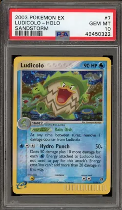 Pokemon Ludicolo EX Sandstorm Holo Rare #7 PSA 10 Gem Mint - Image 1