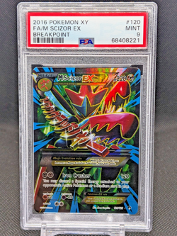 2016 POKEMON XY BREAKPOINT M SCIZOR EX 120/122 PSA 9 FULL ART - Image 1