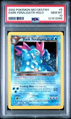 2002 Pokemon Neo Destiny #5 Dark Feraligatr-Holo PSA 10 Gem Mint Low Pop - Image 1