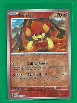 Pokemon TCG SV-Paradox Rift Pansear #20/182 Common Reverse Holo - Image 1