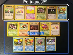 1st Edition SPANISH & PORTUGUESE Lot 15 Vintage 1999 Fossil Pokemon NEAR MINT - Image 2
