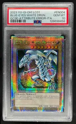 2023 Yu-Gi-Oh! Legendary Blue-Eyes White Dragon Attribute Error #EN004 PSA 10 - Image 1