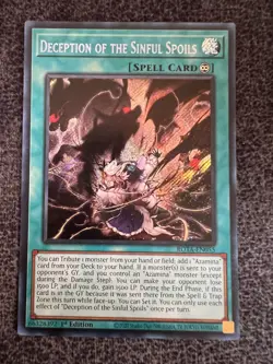 Yugioh Deception of the Sinful Spoils ROTA-EN055 Secret Rare 1st Edition NM - Image 1