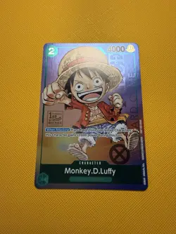 Monkey D Luffy P-037 1st Anniversary Tournament STAMP Promo Holo One Piece Card - Image 1