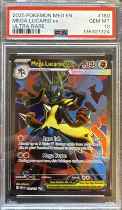 PSA 10 Pokemon Mega Evolution Mega Lucario Ultra Rare Gem Mint Card 160/132 - Image 1