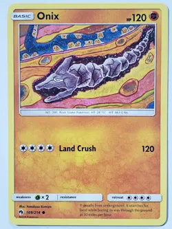 Onix 109/214 LP - B2G1F - Lost Thunder Pokemon Card - Tomokazu Komiya Art - Image 1