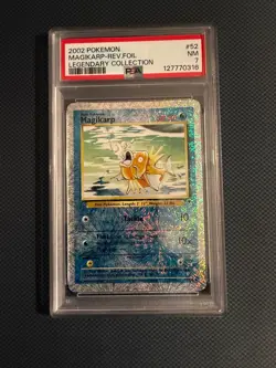 PSA 7 Near Mint Reverse Holo Legendary Collection Magikarp 52/110 Pokemon Card - Image 1