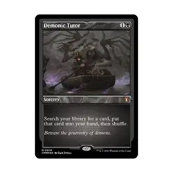 WOTC Commander Masters Demonic Tutor (Foil Etched) (MR) (Foil) NM - Image 1
