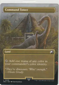 MTG Command Tower BORDERLESS. #0026 NM Never Played Jurassic Park - Image 1